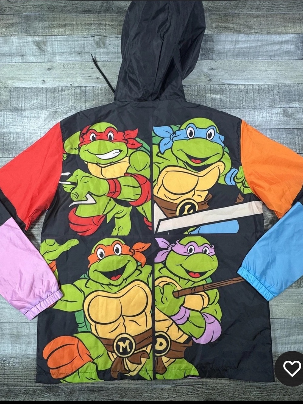 Teenage Mutant Ninja Turtles Graphic Hooded Windbreaker - Multicolor. Sz L  381